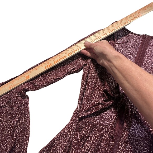 Cotton Candy LA Small Woman Shorts Jumpsuit Wrap Around Maroon White‎ Geometric - Picture 8 of 12